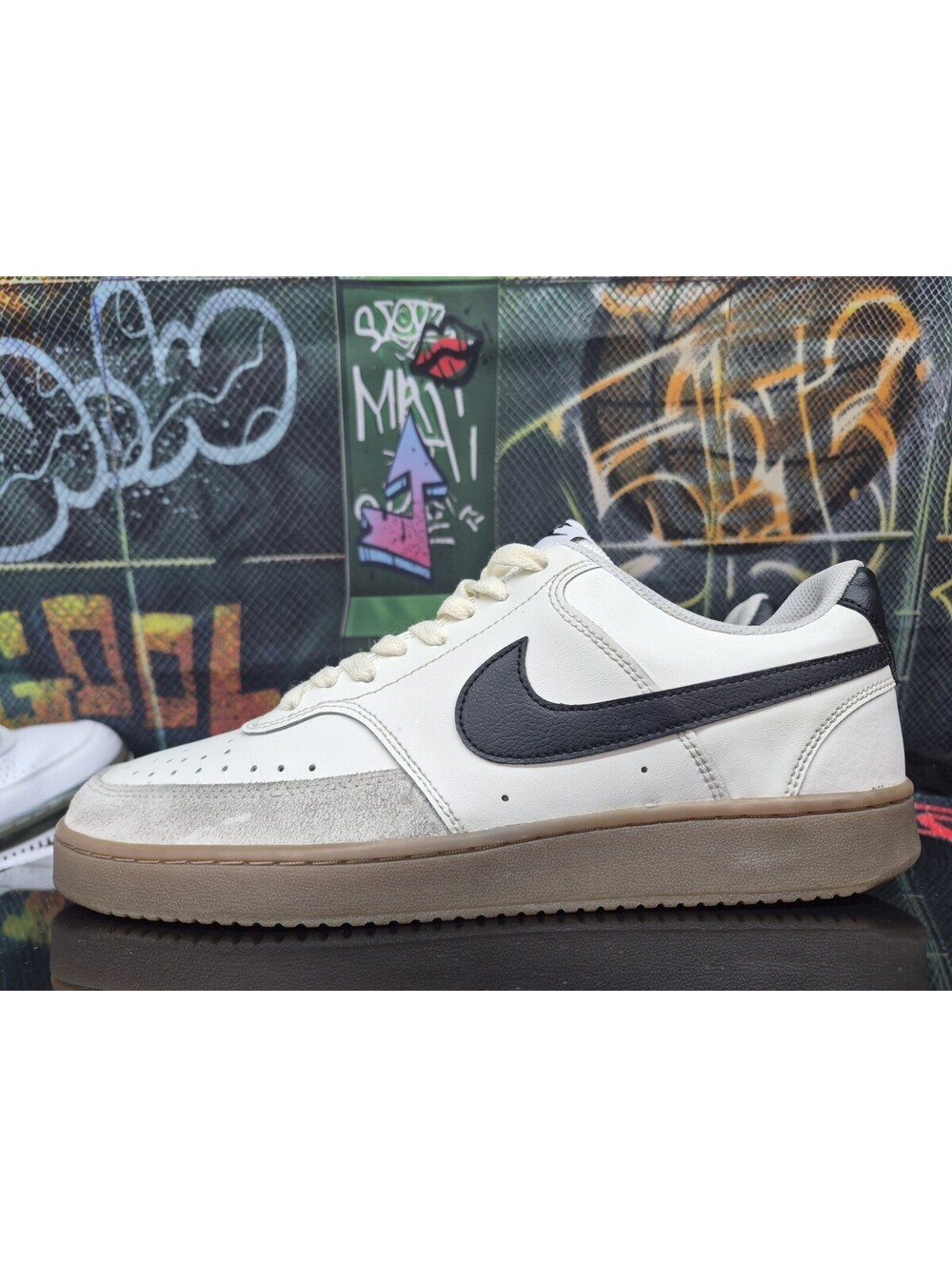 Nike Court Vision Lo Sneakers Men Size 10m Sail Black Orewood Brown FQ8075 133